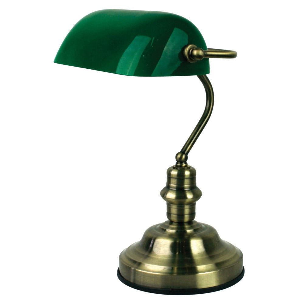 Antique Gloss Green Shade Lamp with Switch (Available in 3 Sizes)