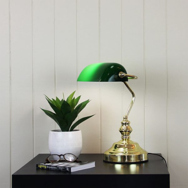 Antique On-Off Touch Gloss Green Shade Lamp (Available in 3 Colors)