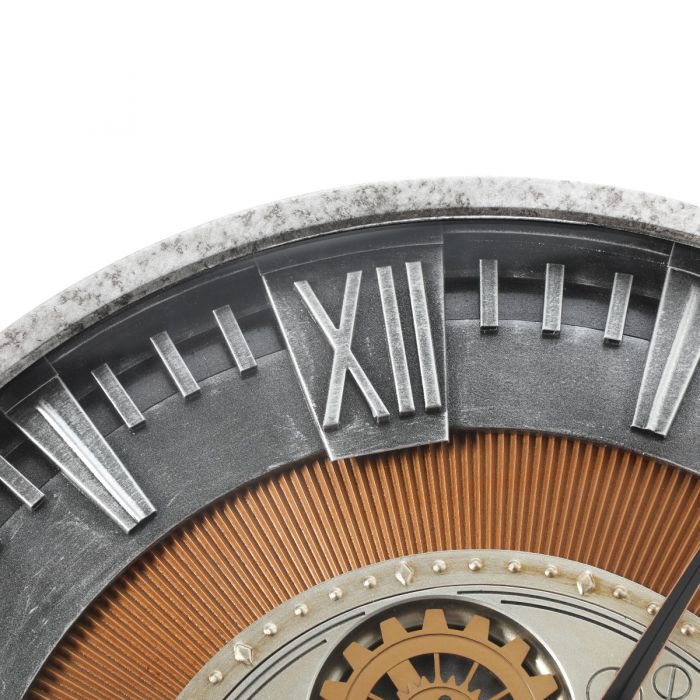 Antique Round Industrial Exposed Gear Movement Wall Clock - 80cms