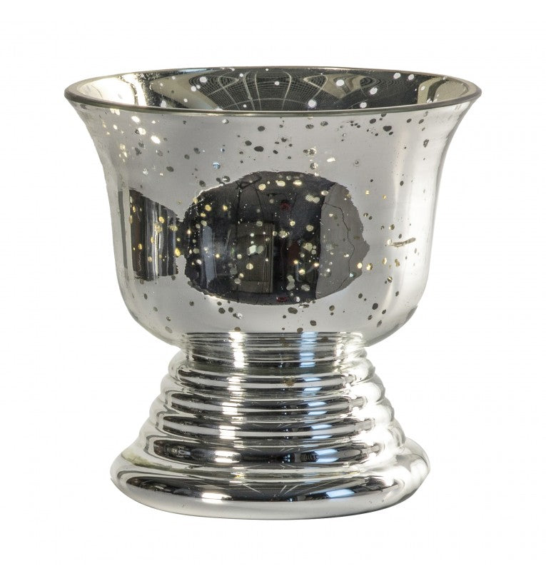 Antique Silver Glass Urn for Distinctive Decor (Available in 2 Sizes)