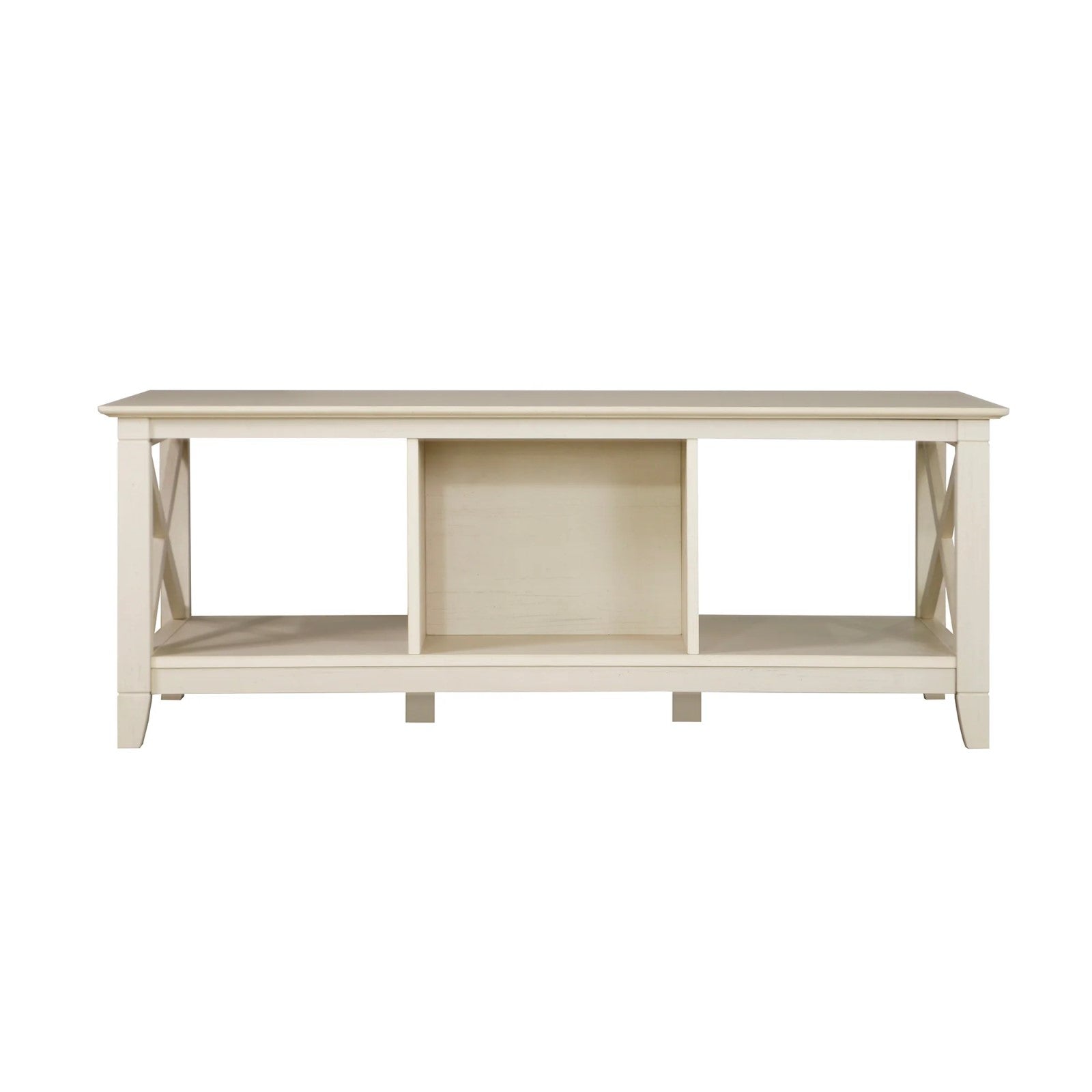 Vintage White Cross Design Engineered Wood Coffee Table