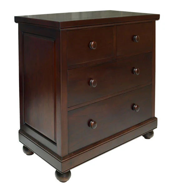 Antoinette Wooden 4 Drawer Tallboy - Dark Mahogany