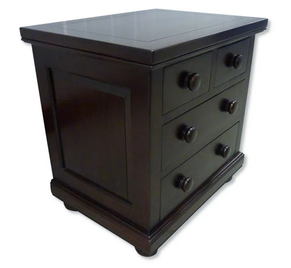 Antoinette Wooden 4 Drawer Tallboy - Dark Mahogany