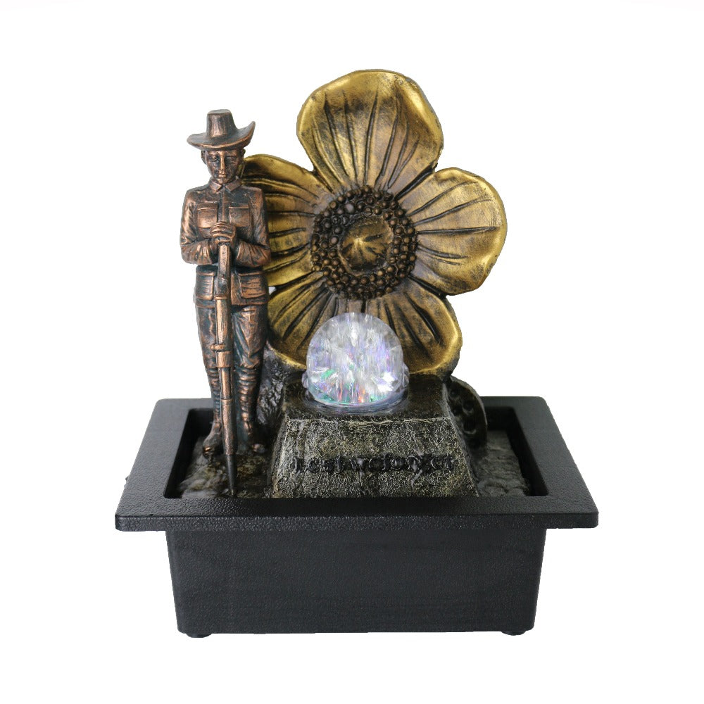 Anzac Poppy Statue Indoor Water Fountain