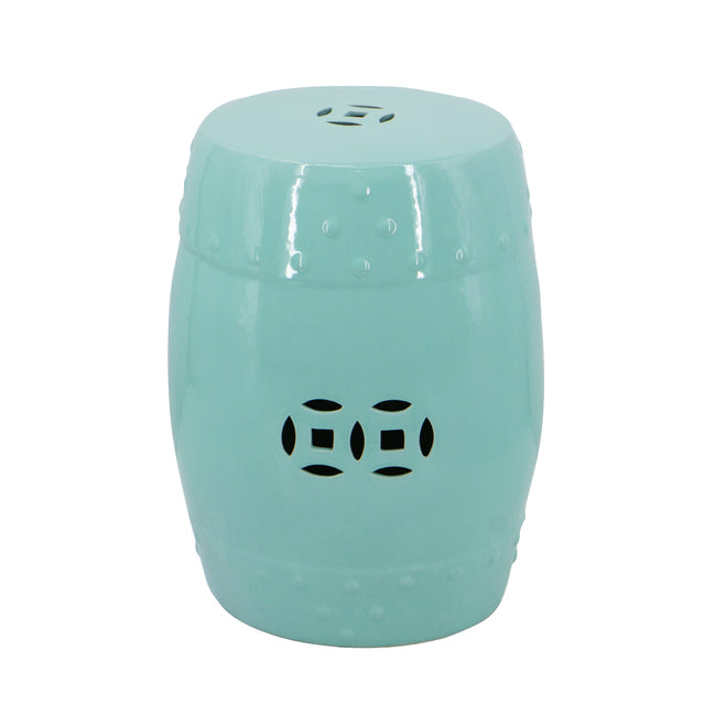 Aqua Ceramic Cut Out Stool - 45cms