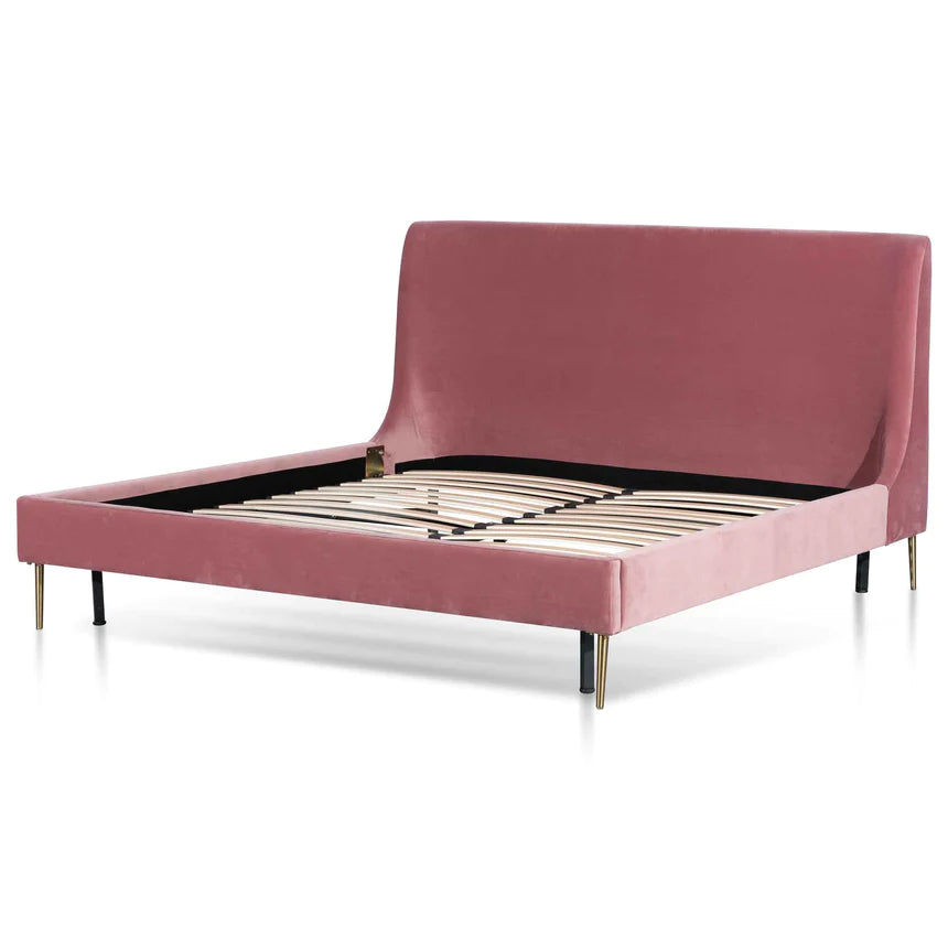 Art Deco Inspired Bed Frame - Blush Peach (King)