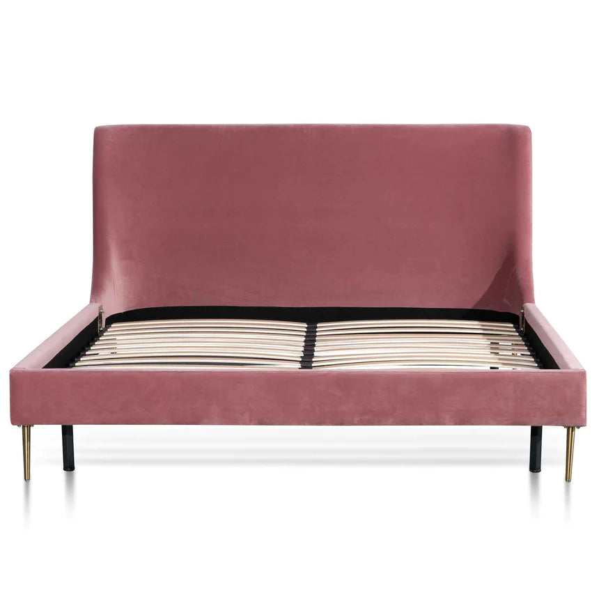 Art Deco Inspired Bed Frame - Blush Peach (King)