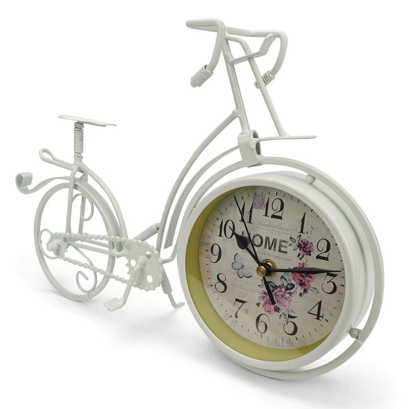 Art Metal Home Decor Bike Table Clock - Available in 2 Colors