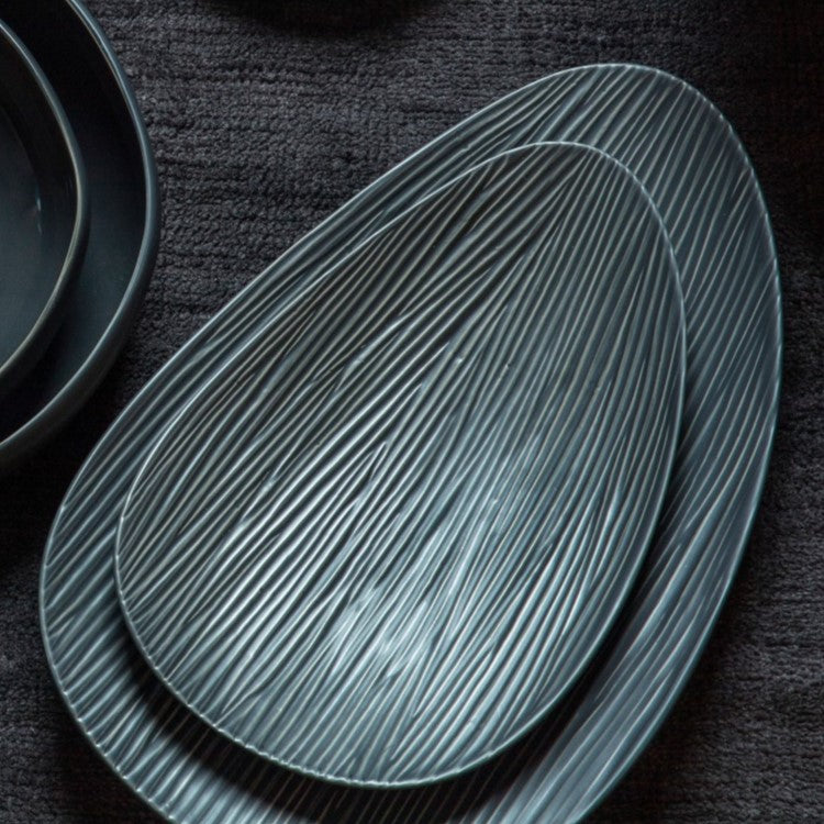 Artful Contrast Asahi Platter - Charcoal (Available in 2 Sizes)