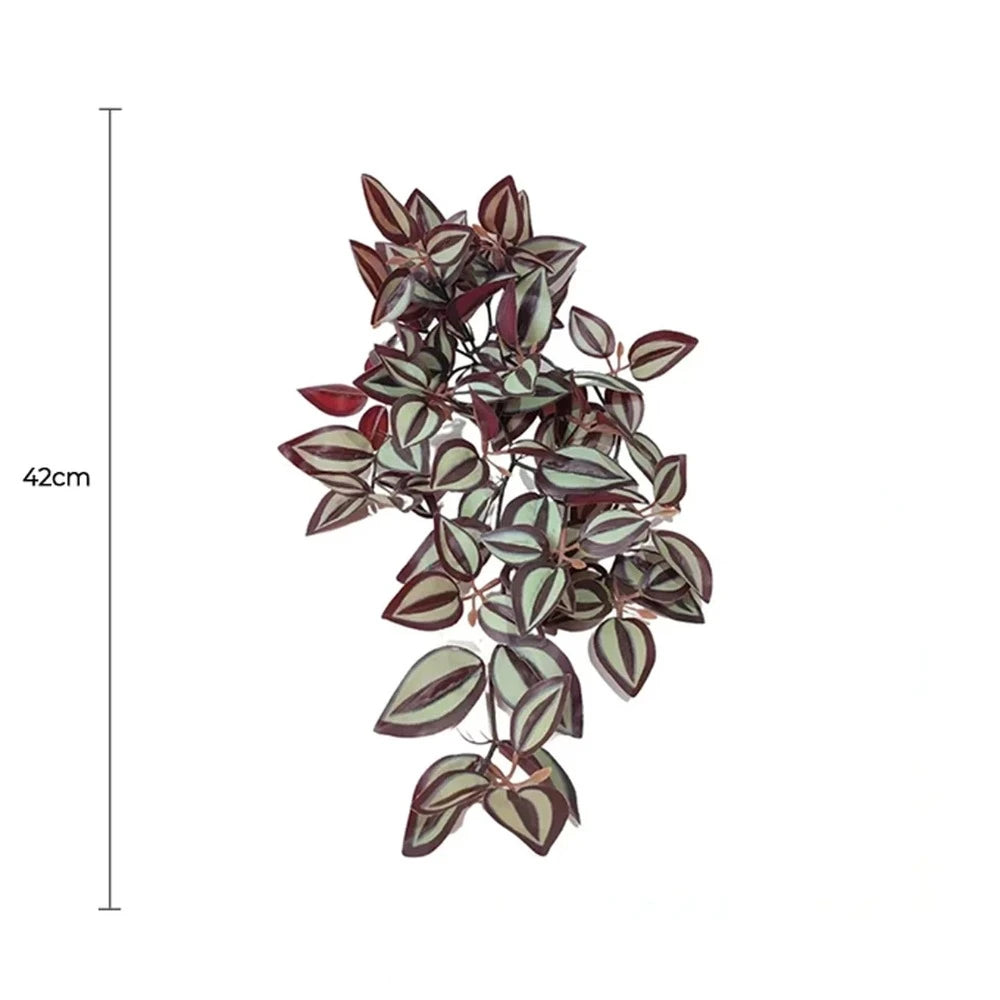 Artificial Hanging Burgundy Tradescantia Zebrina 42cms - Red