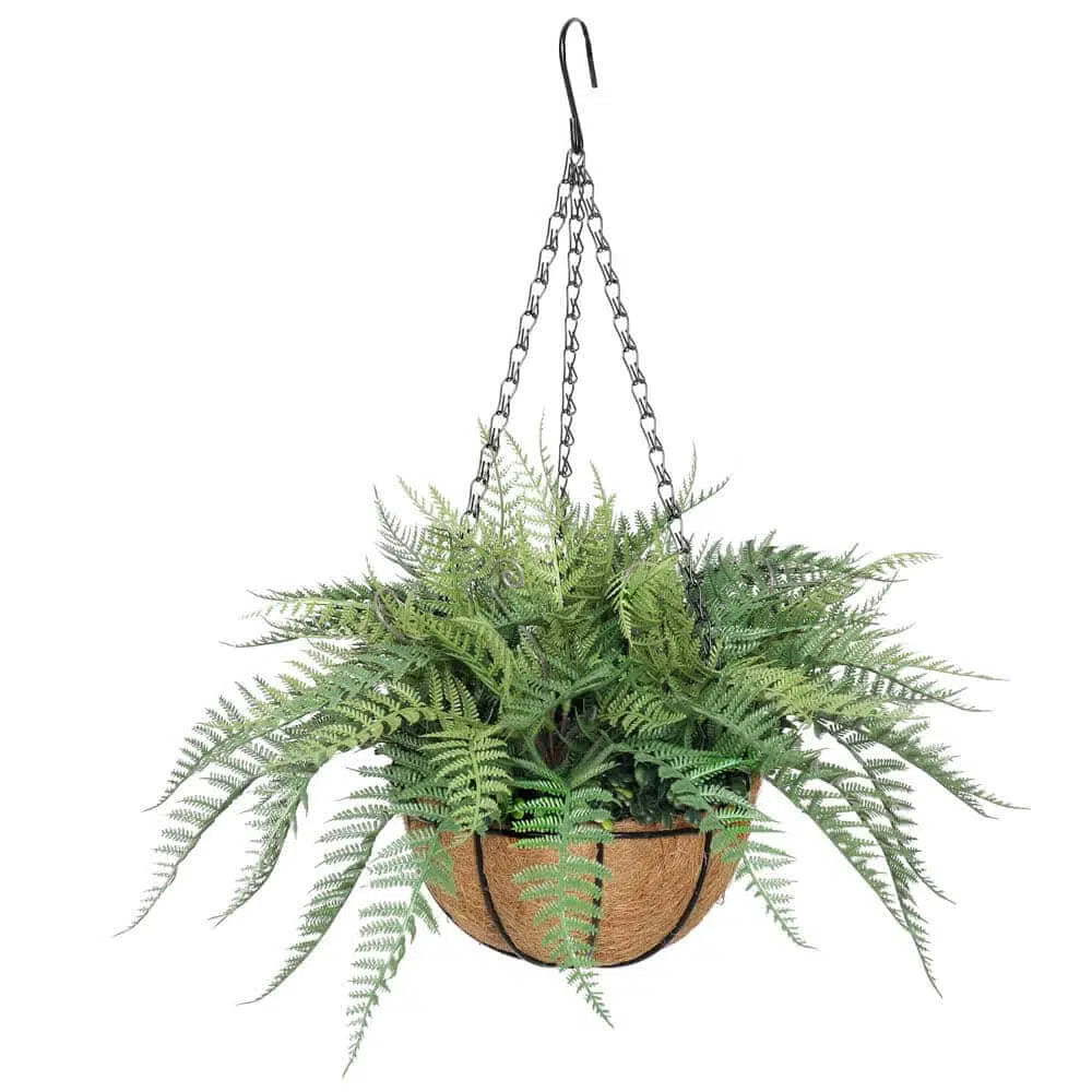 Artificial Hanging Fresh Green Basket 55cms