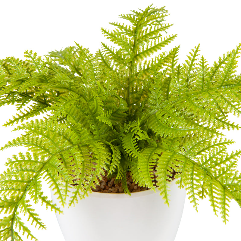 Artificial Plastic Silver Fern Melamine Pot - 29cms