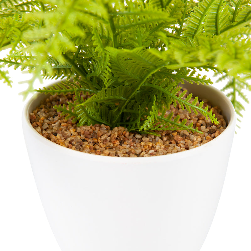 Artificial Plastic Silver Fern Melamine Pot - 29cms