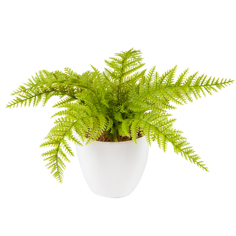 Artificial Plastic Silver Fern Melamine Pot - 29cms