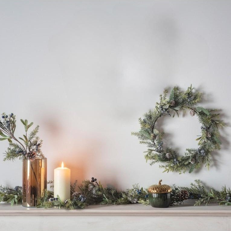 Artificial Radiant Sloe Berry and Pine Wreath