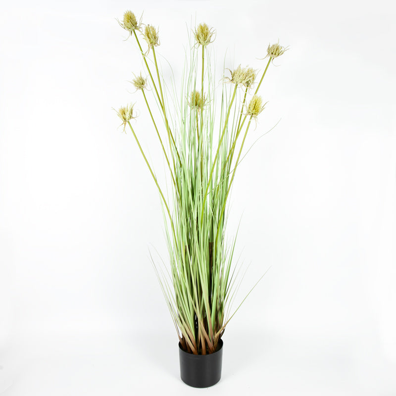 Artificial Thistle Grass Plastic Pot - 122cms