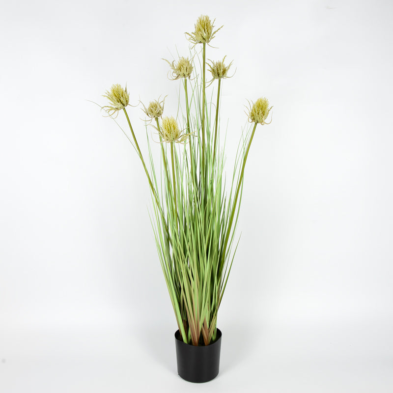 Artificial Thistle Grass Plastic Pot - 92cms