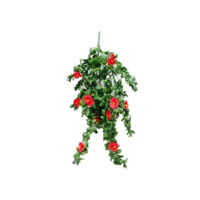 Artificial UV Resistant Hanging Red Rose Stem 85cms