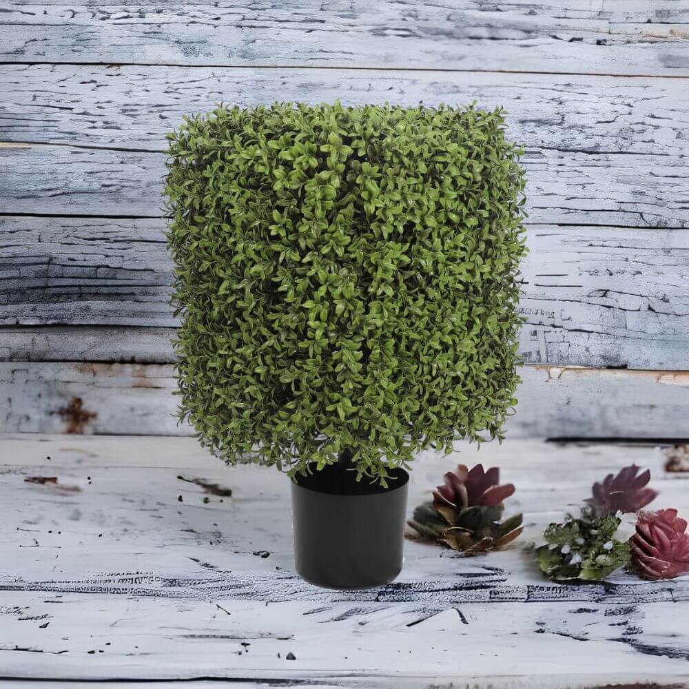 Artificial UV Resistant Square Topiary Plant 55cms