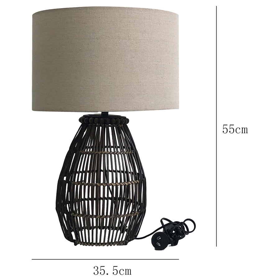 Artisan Emporium Rattan Table Lamp - 35cms