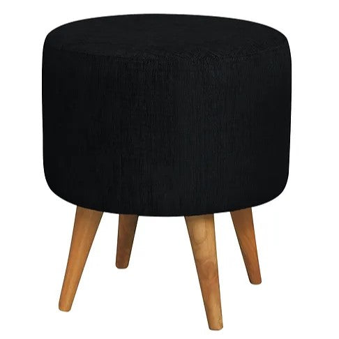 Artisan Round Upholstered Ottoman - Black