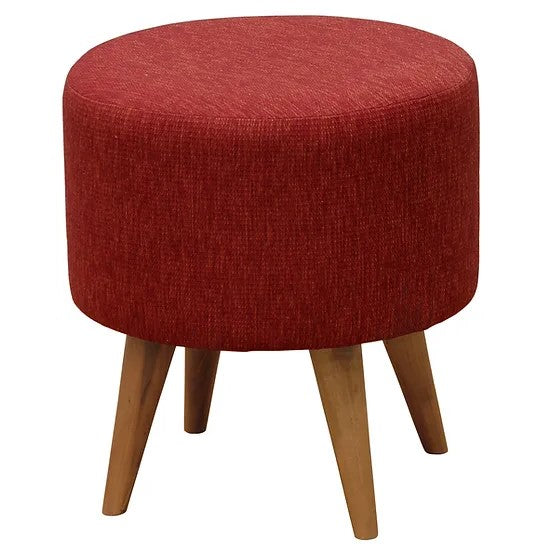 Artisan Round Upholstered Ottoman - Cherry