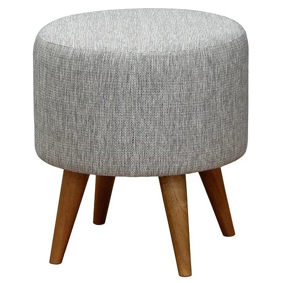 Artisan Round Upholstered Ottoman - Dark Grey