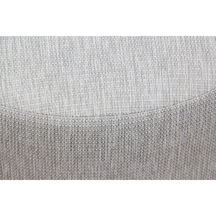 Artisan Round Upholstered Ottoman - Light Grey