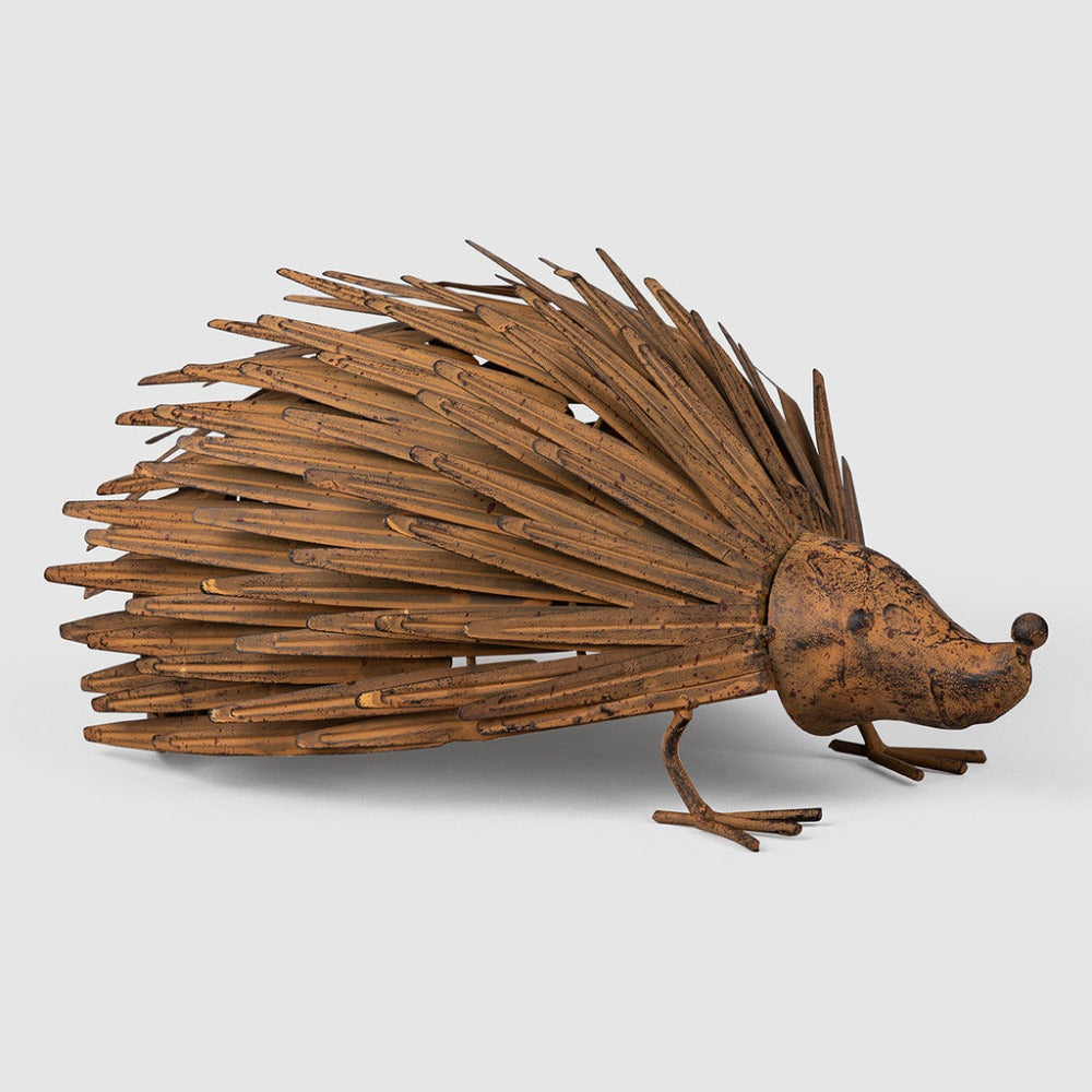 Artisan Rusty Echidna Metal Garden Decor