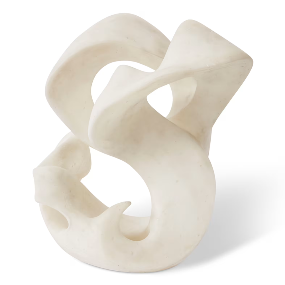 Artisanal Camille Ribbon White Sculpture