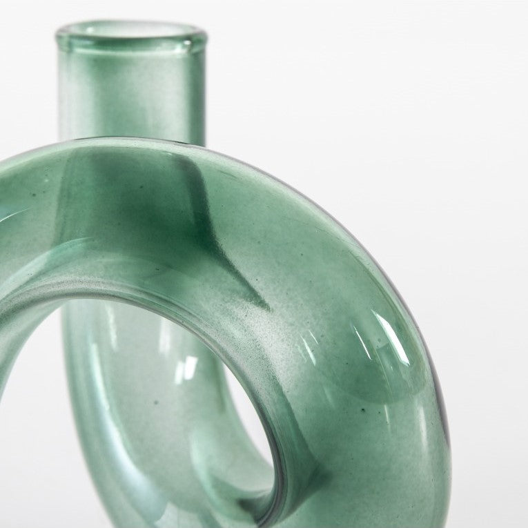 Artistic Glass Decoration in Loop Vase (Available in 3 Colors)