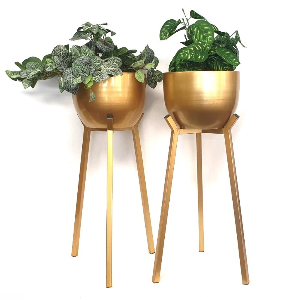 Artistic Gold Plant Stands - Set of 2