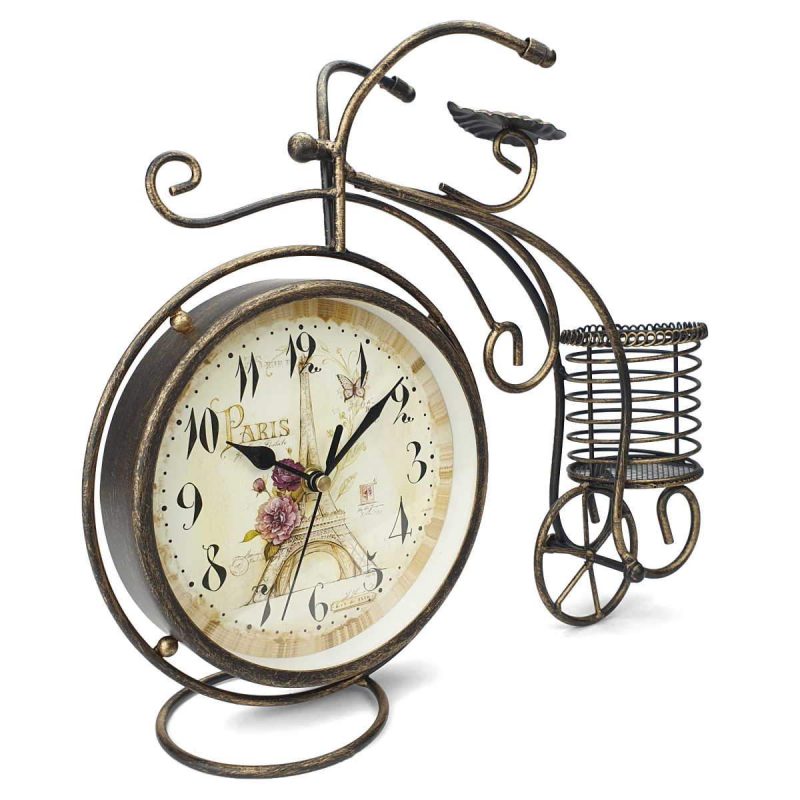 Artistic Metal Decor Bike Table Clock - Available in 2 Colors