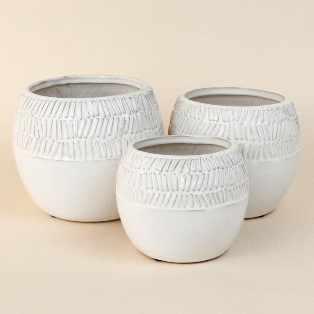 Artistic White Native Small Planter - Set of 6