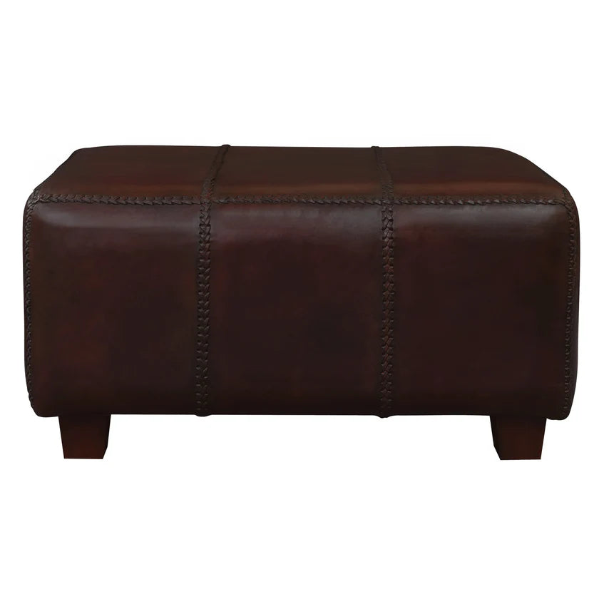 Windsor Genuine Leather Ottoman - 80cms