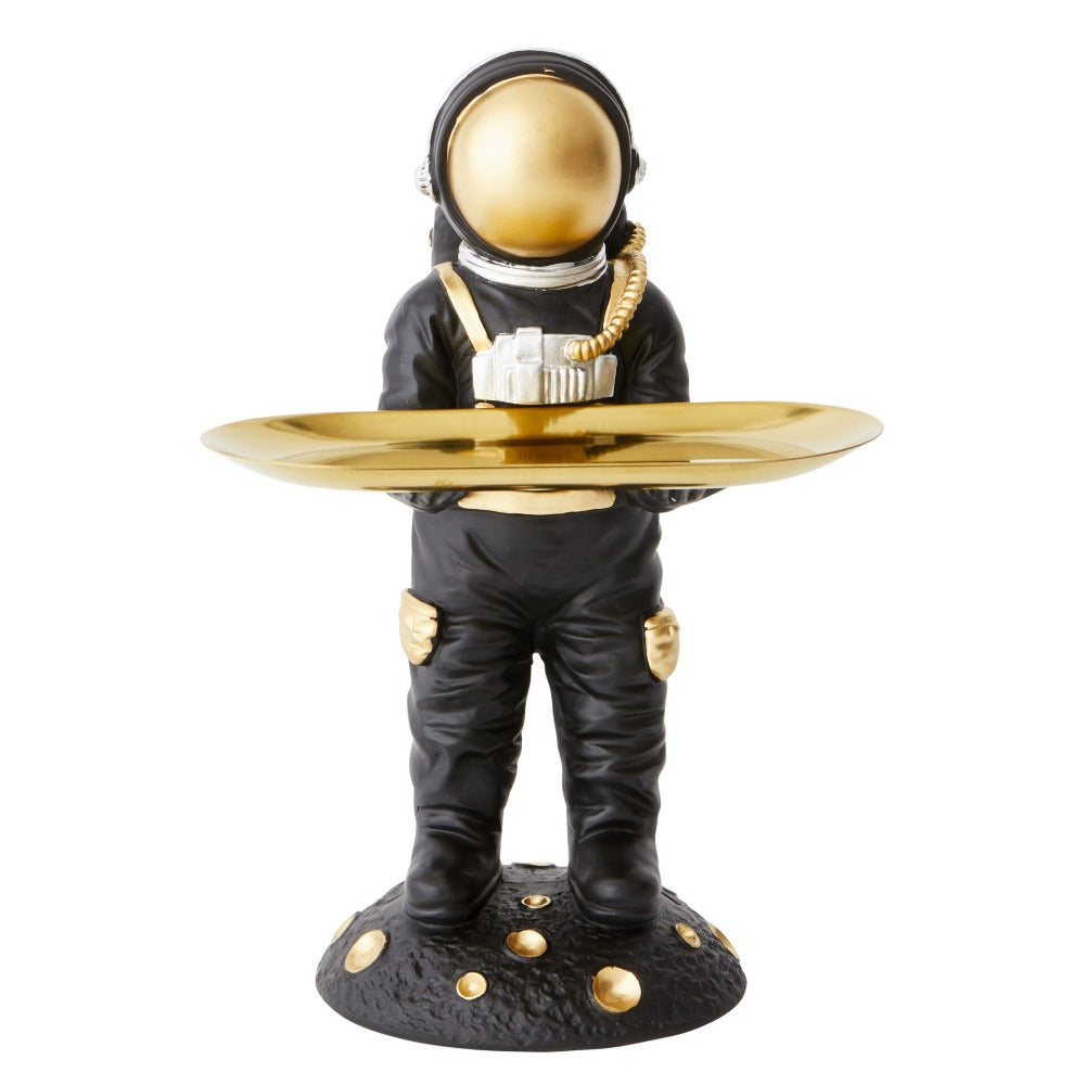 Astronaut Designer Trinket Tray - Black & Gold