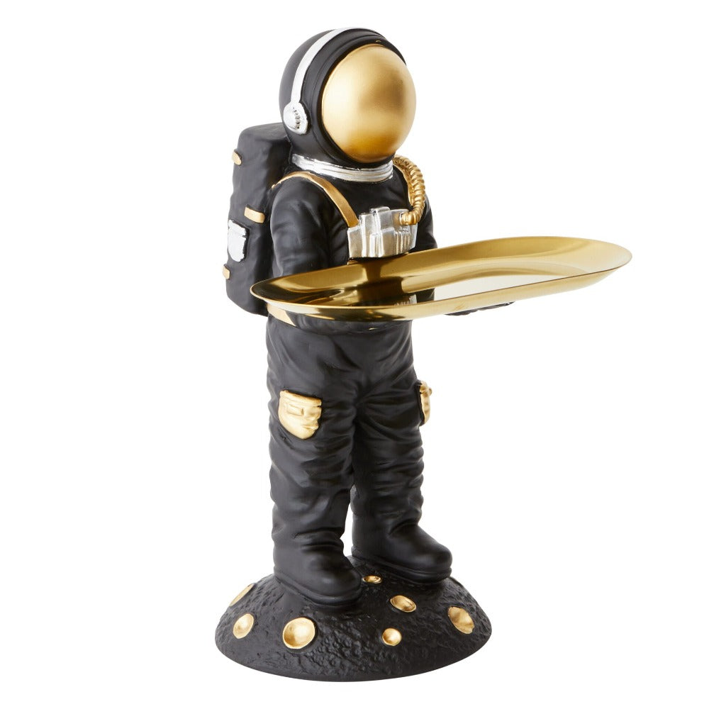 Astronaut Designer Trinket Tray - Black & Gold