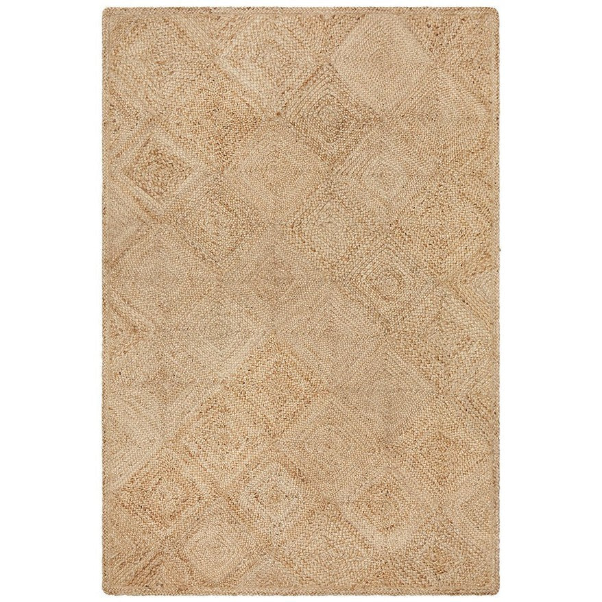 Atrium Hatch Natural Flat Weave Jute Rug - 270x180cms