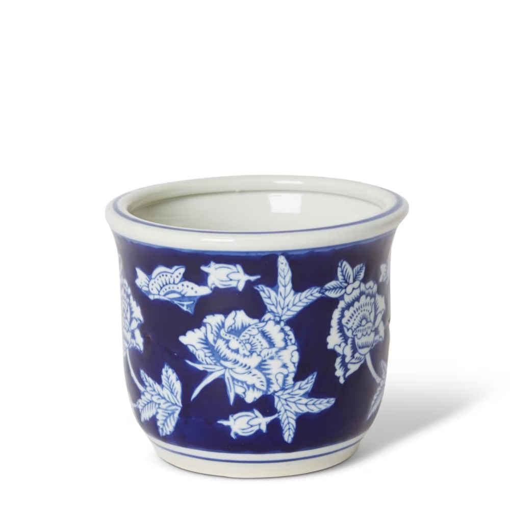 Attractive Floral Eunice Pot - Blue/ White