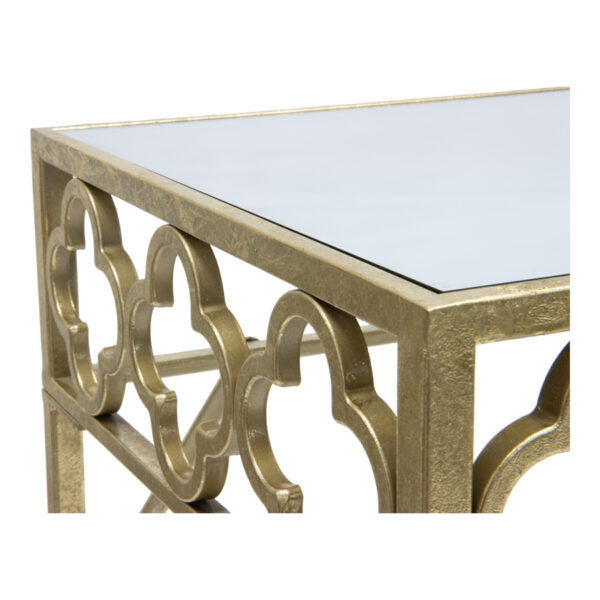 Aura Quatrefoil Console Table