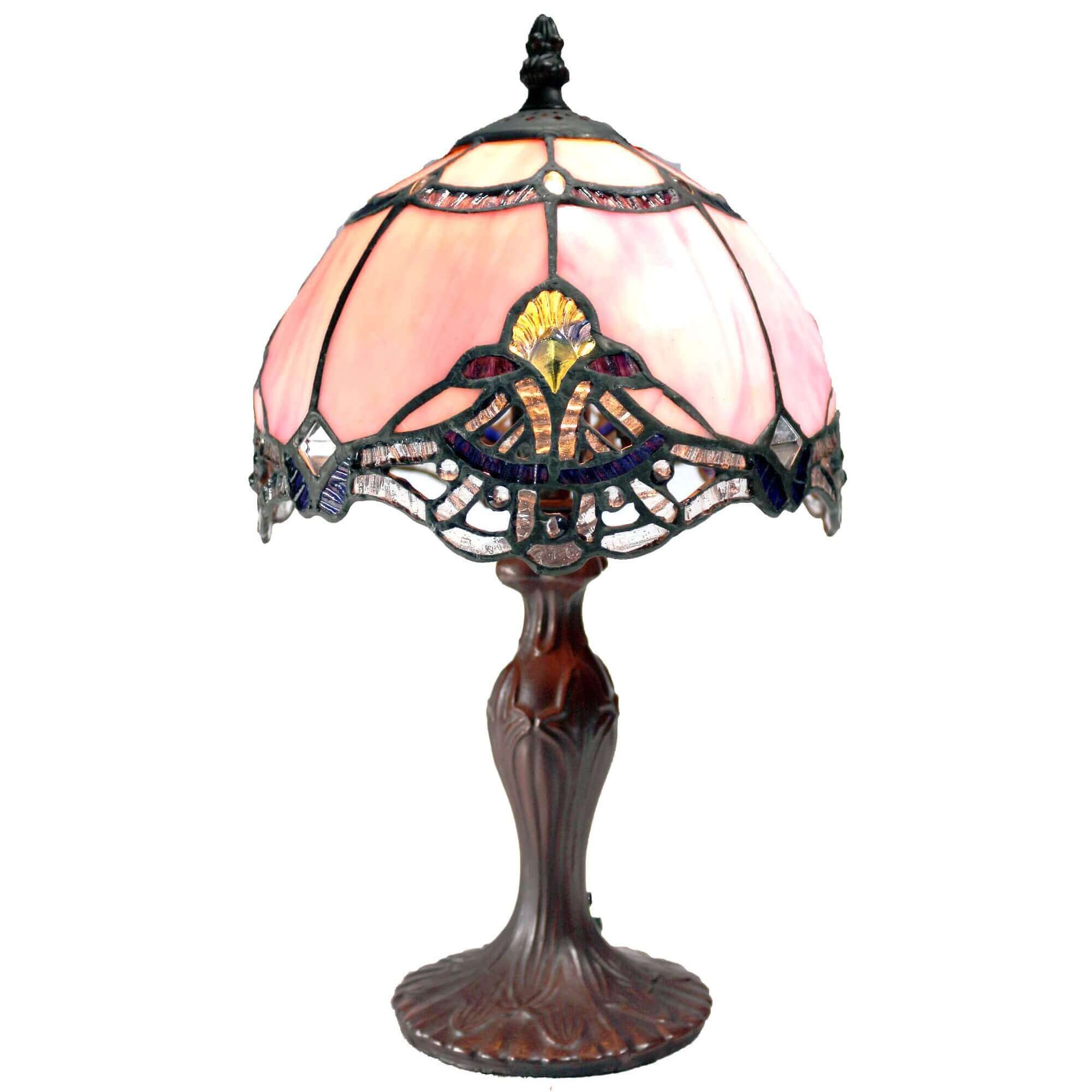 Aurora Blush Tiffany Stained Glass Table Lamp