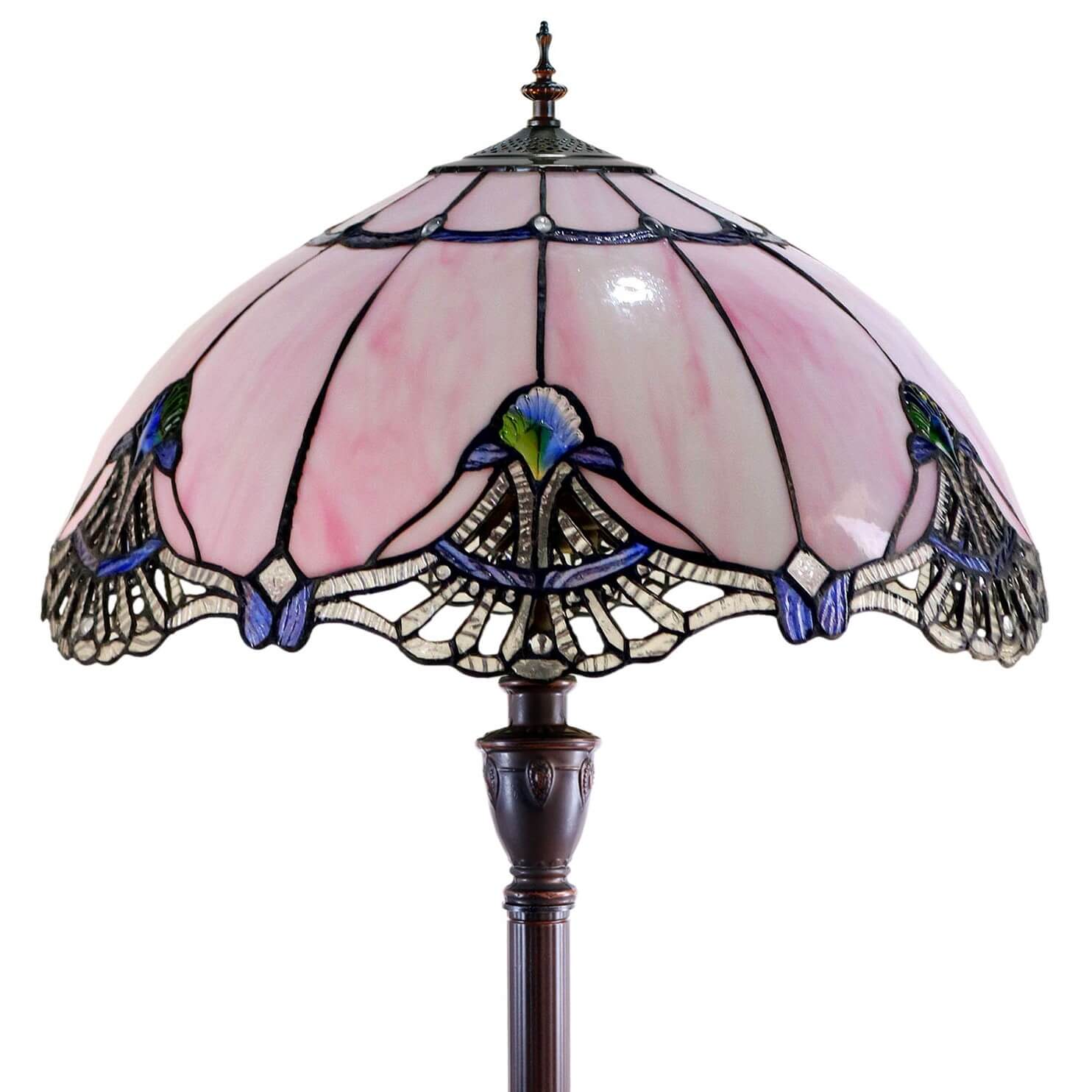 Aurora Pink Tiffany Stained Glass Floor Lamp