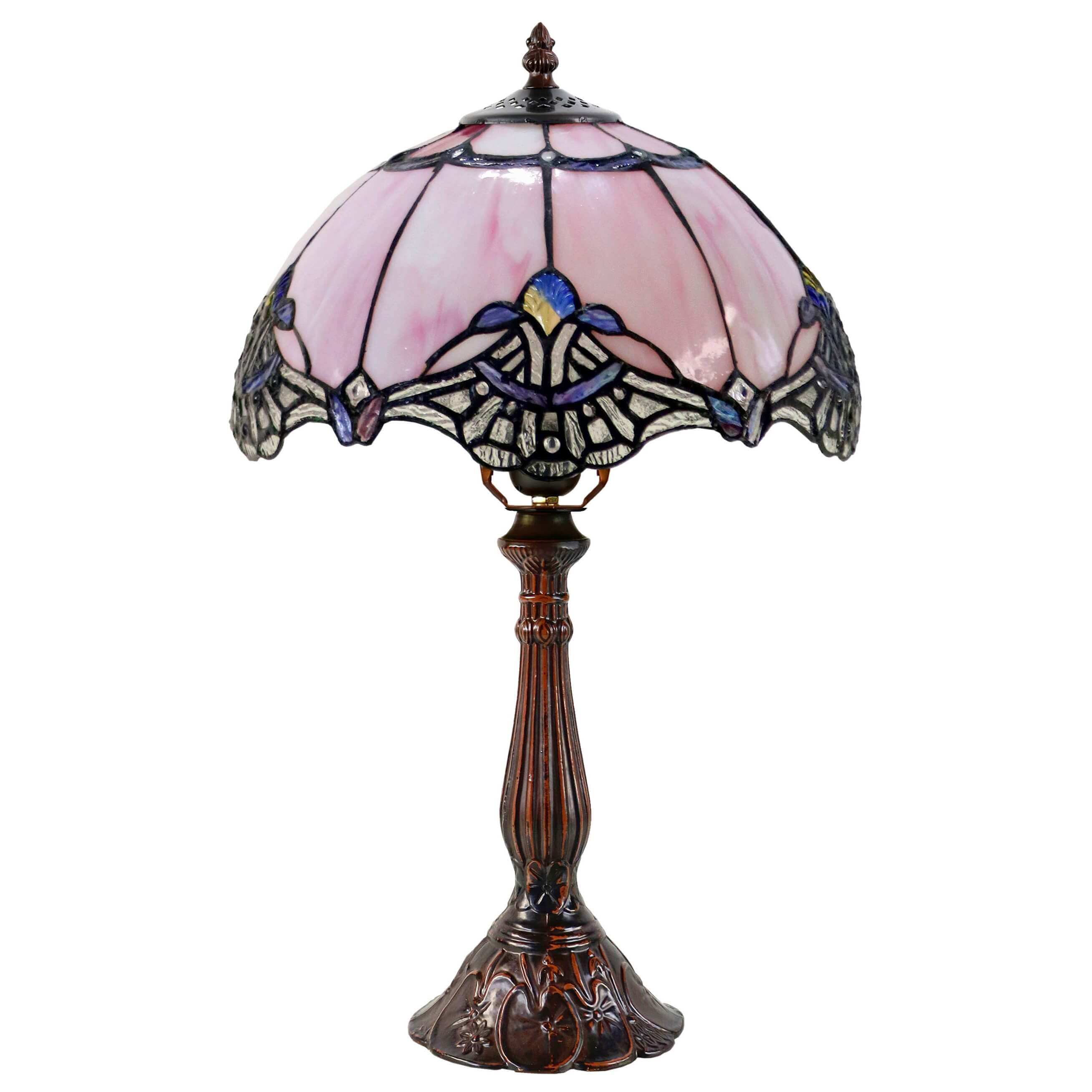 Aurora Pink Tiffany Stained Glass Table Lamp