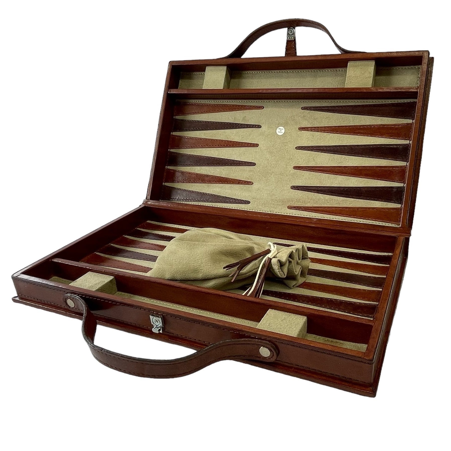 Backgammon Game In Leather Suitcase