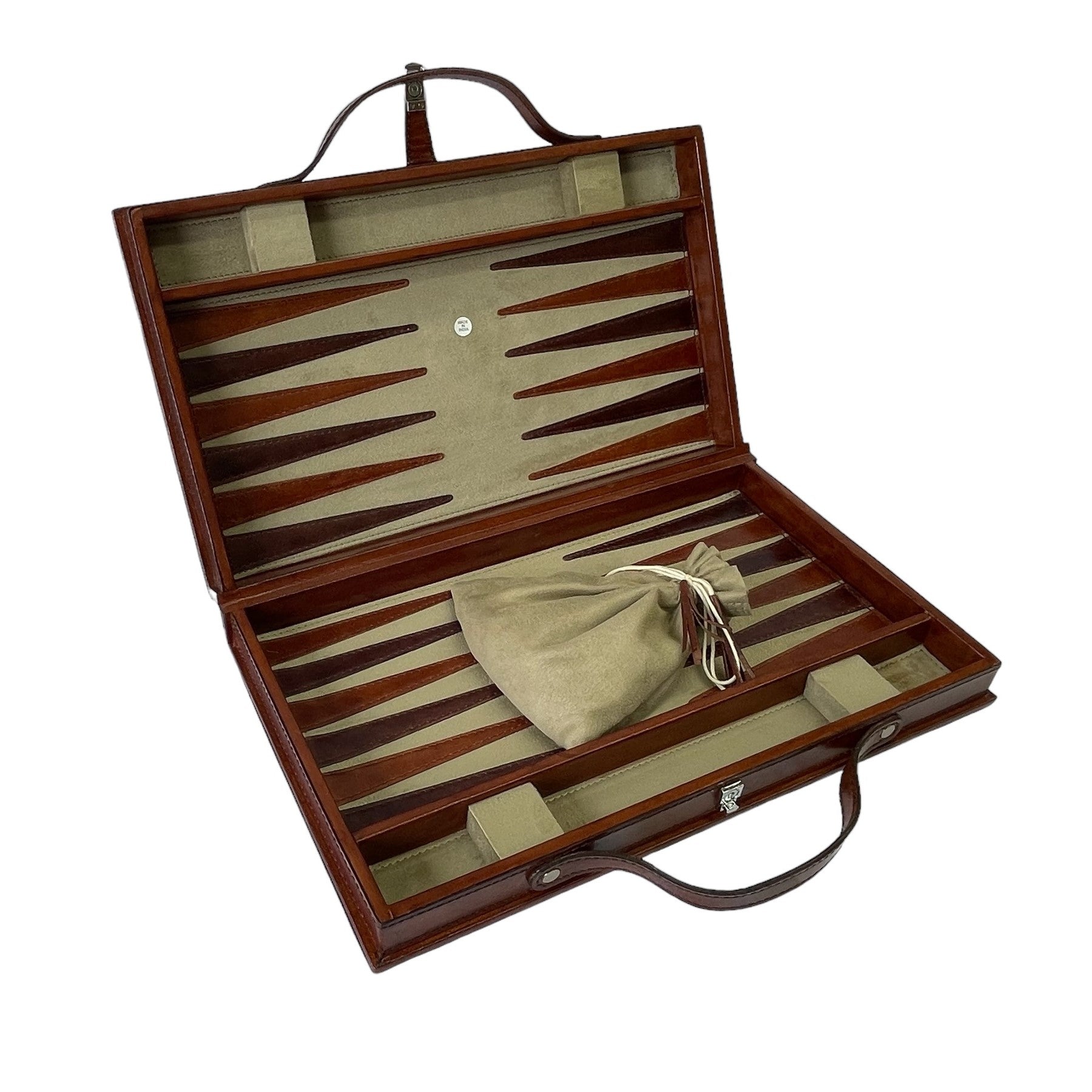 Backgammon Game In Leather Suitcase