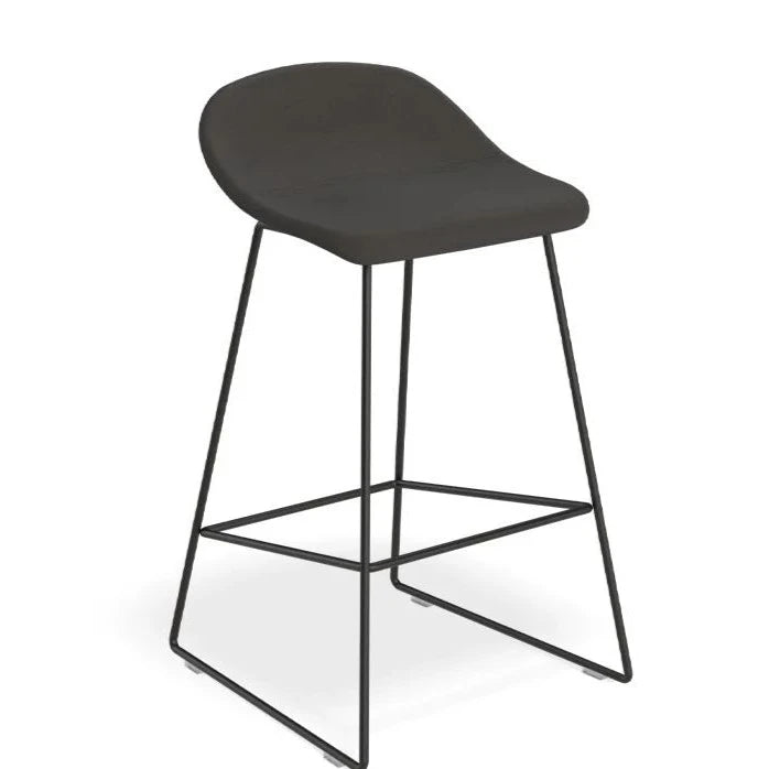 Backless Steel Black Fabric Seat High Stool (Available in 2 Sizes)