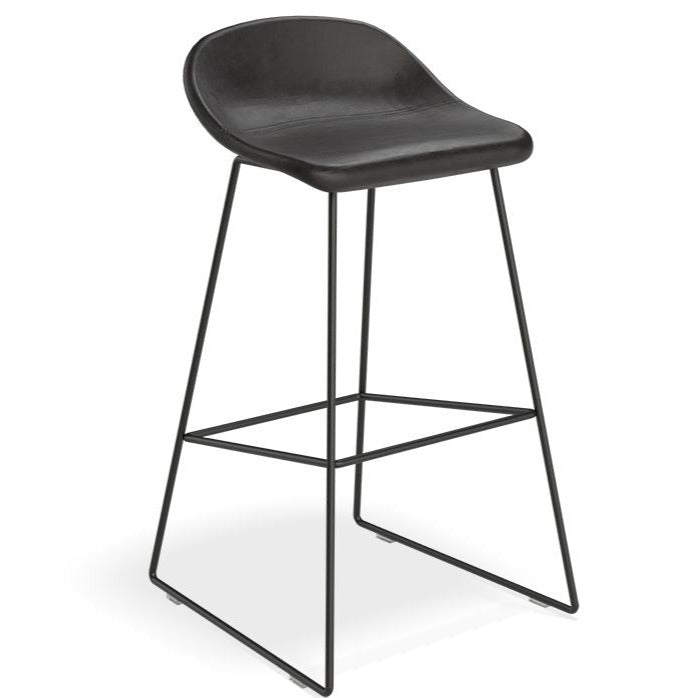 Backless Steel Black Seat High Stool (Available in 2 Sizes)