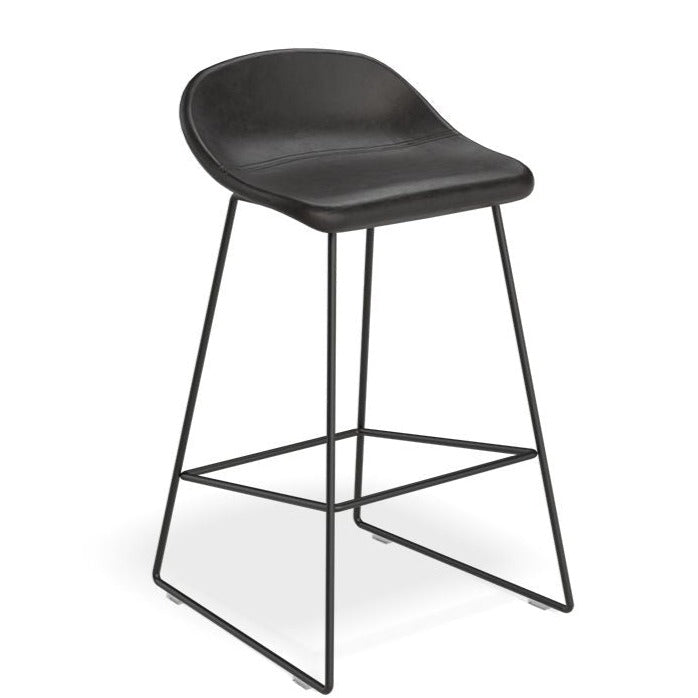 Backless Steel Black Seat High Stool (Available in 2 Sizes)