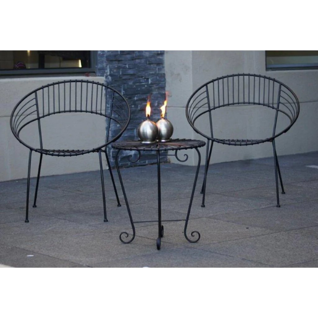 Balcony Comfort Table and Chair Black - Set of 3