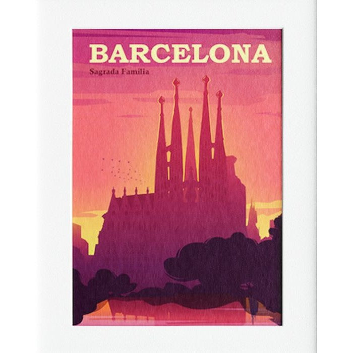 Barcelona Mounted Print Wall Decor - 40x50cms